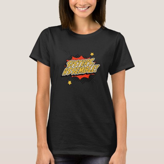 シスターズ・アセンブル女性の人権マーチレトロ Tシャツ (正面)