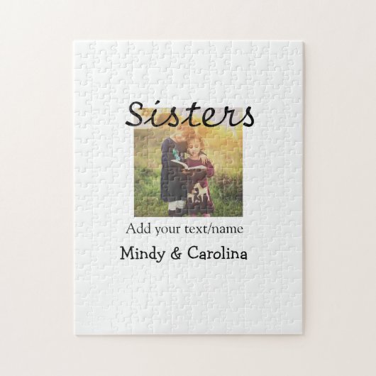 シスターズBFF追加の写真名タイトルファミリーテ ジグソーパズル (縦)