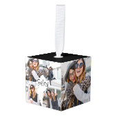 シスターズBFF |フレン最高のド・フォト・コラージュ キューブオーナメント (正面アングル)