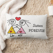 シスターズFOREVERかわいい女の子スティックフィギュアデザイン ランバークッション (ブランケット)