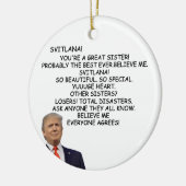 シスタートランプクリスマスギフトお姉ちゃんのクリスマス セラミックオーナメント (左)