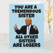 シスタードナルドトランプ誕生日グリーティングカード カード (黄色い花)