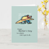 シスターハットサンダルズマザーズデイ カード (黄色い花)