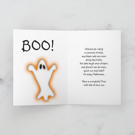 シスターハロウィーン魔女キャットパンプキンハロウィーンのカボチャのちょうちん カード (内部)