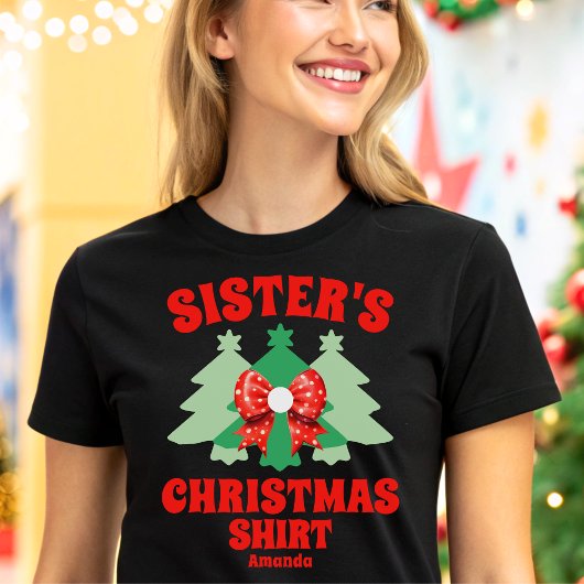 シスターパーソナライズされたのクリスマスシャツ トライブレンドTシャツ