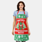シスターパーソナライズされたのクリスマスプレゼント エプロン (着用した状態)
