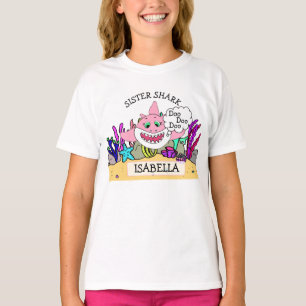 シスターパーソナライズされたシャークベビーズ Tシャツ