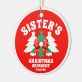 シスターパーソナライズされたズの写真クリスマスツリー セラミックオーナメント (左)