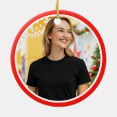 シスターパーソナライズされたズの写真クリスマスツリー セラミックオーナメント (裏面)