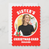 シスターパーソナライズされたズ・フォト・クリスマス シーズンカード (正面)