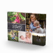 シスターパーソナライズされたフォトコラージュの黒板エッチング フォトブロック (右)