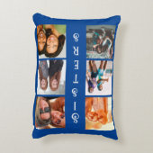 シスターパーソナライズされたモダン6フォトコラージュ アクセントクッション (裏面(縦))