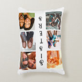 シスターパーソナライズされたモダン6フォトコラージュ アクセントクッション (正面(垂直))