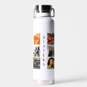 シスターパーソナライズされたモダン6フォトコラージュ ウォーターボトル (背面)