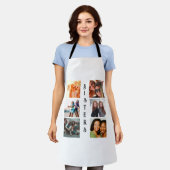 シスターパーソナライズされたモダン6フォトコラージュ エプロン (着用した状態)