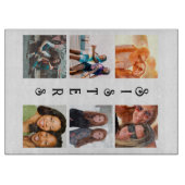 シスターパーソナライズされたモダン6フォトコラージュ カッティングボード (正面)