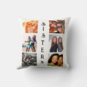 シスターパーソナライズされたモダン6フォトコラージュ クッション (裏面)