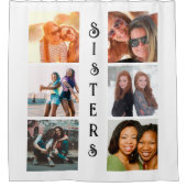 シスターパーソナライズされたモダン6フォトコラージュ シャワーカーテン (正面)