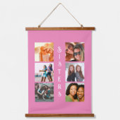 シスターパーソナライズされたモダン6フォトコラージュ 吊り下げ型タペストリー (正面)
