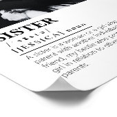 シスターパーソナライズされた定義メッセージ写真ギフト ポスター (角)