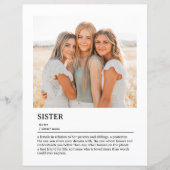 シスターパーソナライズされた定義引用文ウォールアート (正面)