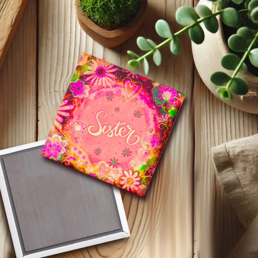 シスターピンクかわいらしフローラ吸光磁石 マグネット