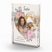 シスターピンクフローラ金ゴールド幾何学ハート形 フォトブロック (右)