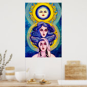 シスターファンタジー抽象芸術デジタルアート ポスター (キッチン)