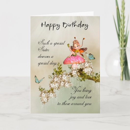 シスターフェアリー誕生日カードブロッサム カード (正面)