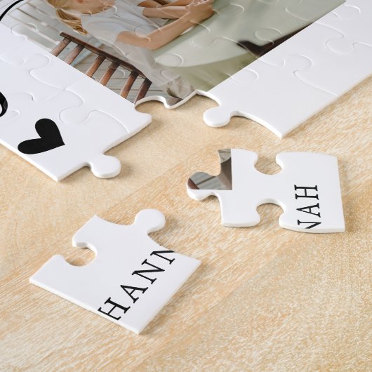 シスターフォトコラージュタイポグラフィ記念 ジグソーパズル (側面)