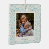 シスターフォトブルーウォーター色のフローラカスタマイズ セラミックオーナメント (右)