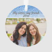 シスターブルーエレガントグリッター2面2枚写真 オーナメント (裏面)