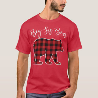 シスターベアパジャマレッドバッファロークリスマスおもしろいファミリーC Tシャツ