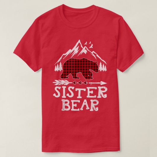 シスターベアークリスマスパジャマレッドプリドバッファローファム Tシャツ (デザイン正面)