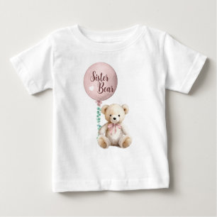 シスターベアーテディベビーシャワーTシャツ ベビーTシャツ