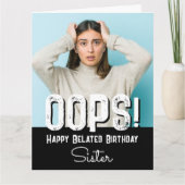 シスターベレーテッド誕生日フォトカード カード (正面)