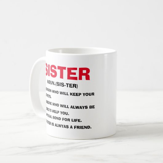 シスターマグ、シスターマグの定義、シスター  コーヒーマグカップ (正面左)