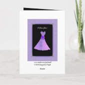 シスターメイド・オブ・オーナー(花嫁付き添い人)ありがとう – PURPLE Gown サンキューカード (裏面)