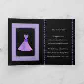 シスターメイド・オブ・オーナー(花嫁付き添い人)ありがとう – PURPLE Gown サンキューカード (内部)