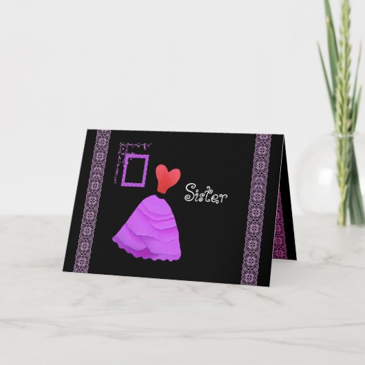 シスターメイド・オブ・オーナー（花嫁付き添い人）招待状レッド&マゼンタガウン 招待状 (正面)