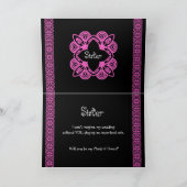 シスターメイド・オブ・オーナー（花嫁付き添い人）招待状レッド&マゼンタガウン 招待状 (内部)