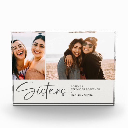 シスターモダンズキープサケ2枚の写真クリー淡い色のム フォトブロック (正面)