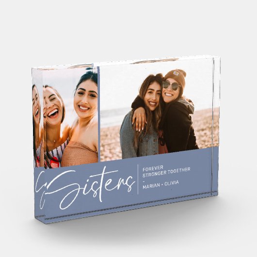 シスターモダンズキープサケ2枚の写真スモークブルー フォトブロック (左)