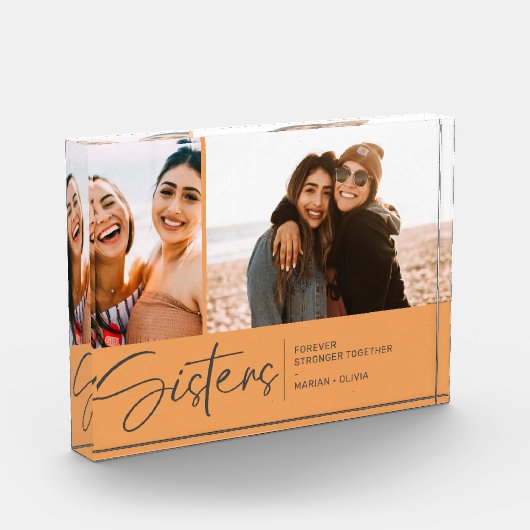 シスターモダンズキープサケ2枚オレンジ淡い色の色 フォトブロック (左)