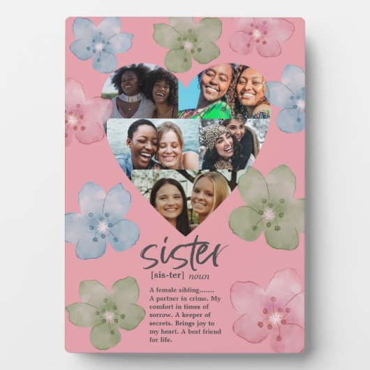 シスターモダンズ引用文ピンクハートフローラ フォトプラーク (正面)