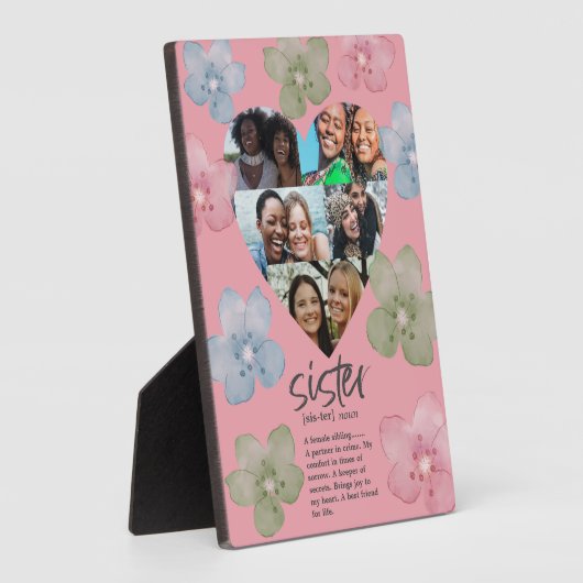 シスターモダンズ引用文ピンクハートフローラ フォトプラーク (側面)