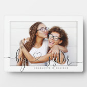 シスターモダンホワイトミニマルボード写真 フォトプラーク (正面)