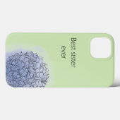 シスターモダン向けエレガントピンクシック青あじさい Case-Mate iPhoneケース (裏面 (横))