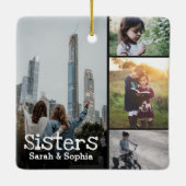 シスターモダン8パーソナライズされたフォトコラージュ セラミックオーナメント (裏面)