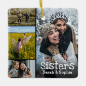 シスターモダン8パーソナライズされたフォトコラージュ セラミックオーナメント (正面)